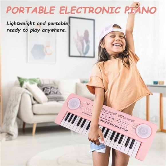 Keyboard Piano for Kid 37 Keys Music Piano with Microphone Portable Musical Toy - Picture 6 of 6